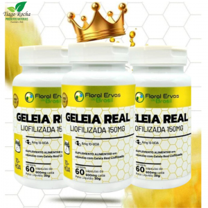 Kit3 Geléia Real liofilizada 180 cápsulas FE
