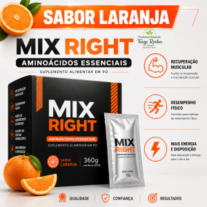 Mix Right- Aminoácidos Essenciais Sabor Laranja 30 sachês 12g