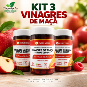 Kit3 Vinagre de Maça orgânico 90 gomas