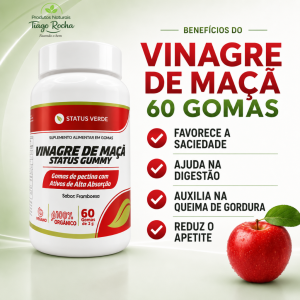 60 Cápsulas Vinagre de Maça orgânico em gomas