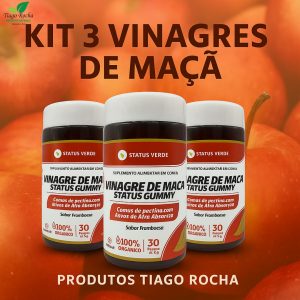 Kit3 Vinagre de Maça orgânico 90 gomas