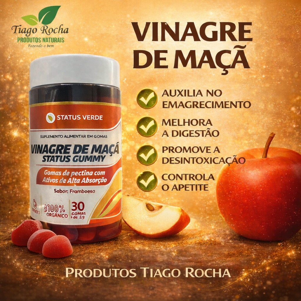 30 gomas de vinagre de maça