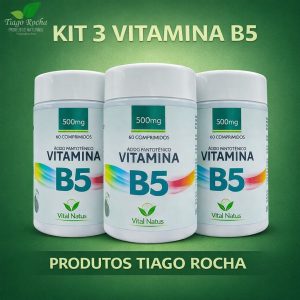 Kit3 Ácido Pantotênico Vitamina B5 evita cabelos brancos