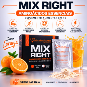 Mix Right- Aminoácidos Essenciais Sabor Laranja 30 sachês 12g
