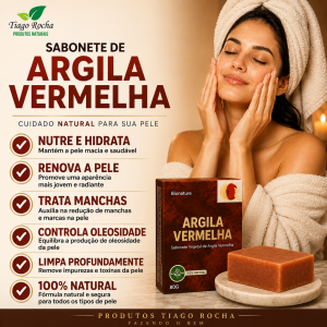 Sabonete hidratante argila vermelha 90g