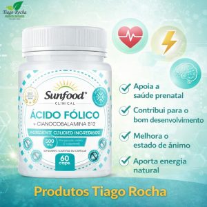 Ácido Fólico B9 e Cianocobalaina B12 60 Cáps SF