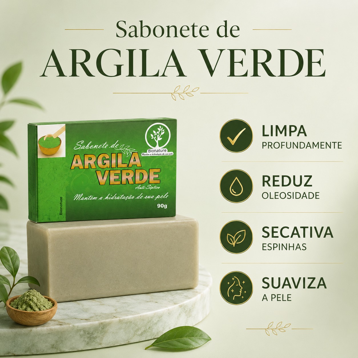 Sabonete argila verde 90g