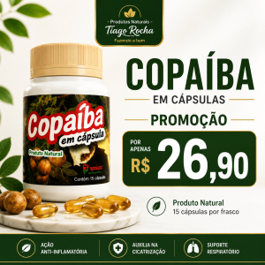 PROMOÇÃO - Óleo de Copaíba 15 cápsulas