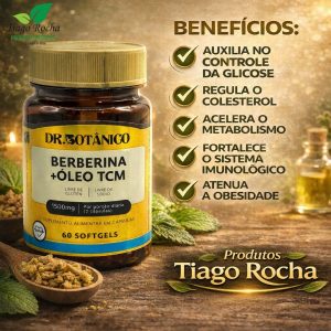 Emagrecedor Berberina com óleo TCM 60 cápsulas