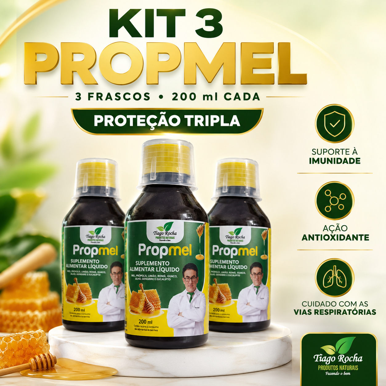 kit3 XAROPE PROPMEL Suplemento Natural 200ml cada