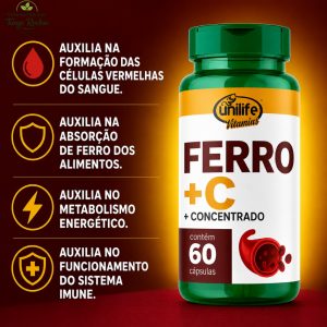 Ferro Concentrado Vitamina C 60 cápsulas