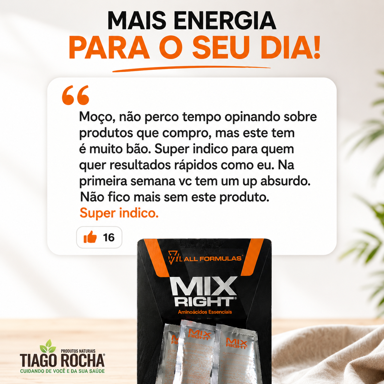 Mix Right- Aminoácidos Essenciais Sem Sabor 30 sachês 10g - Imagem 4
