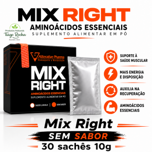 Mix Right- Aminoácidos Essenciais Sem Sabor 30 sachês 10g