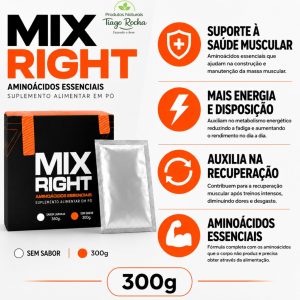 Mix Right- Aminoácidos Essenciais Sem Sabor 30 sachês 10g