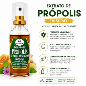 Extrato de Própolis Spray com Gengibre 30ml