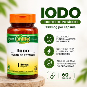 Iodo – Iodeto de potássio 130mcg 60 cáps.