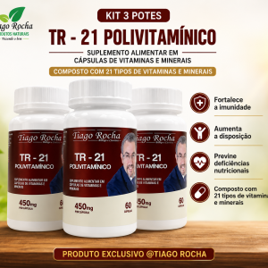 Kit3 TR21 Polivitamínico 21 vitaminas e minerais 180 cáps