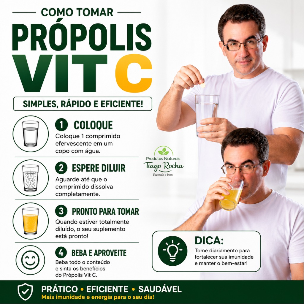 Vitamina C Zinco Própolis Pastilha Efervescente