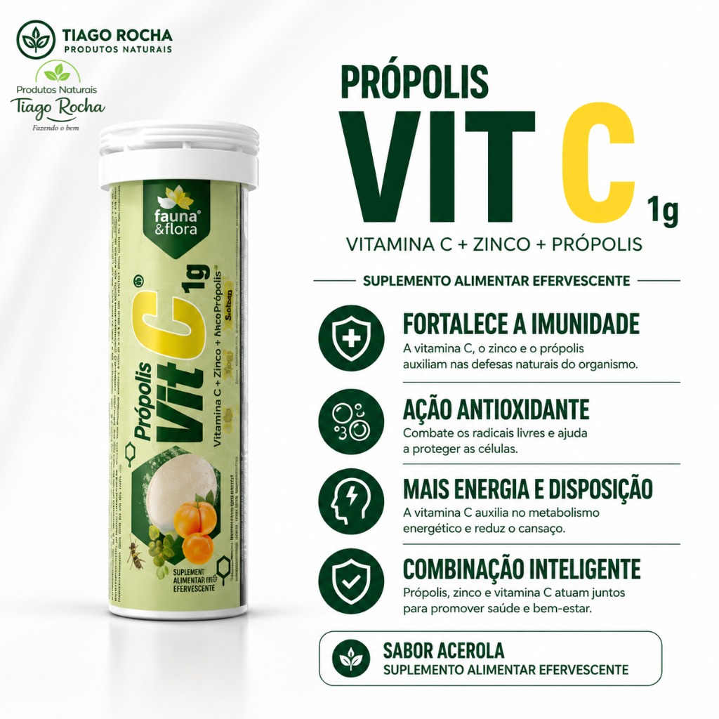 Vitamina C Zinco Própolis Pastilha Efervescente