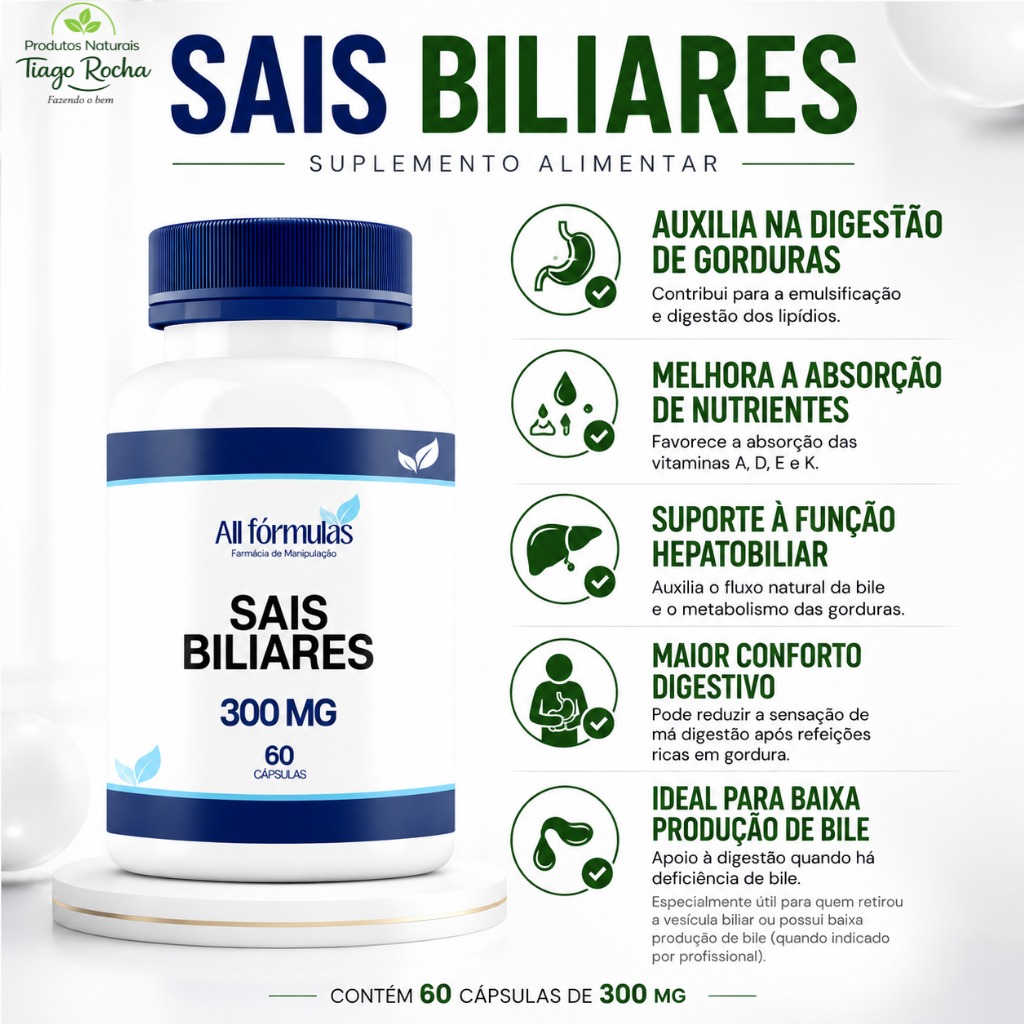 Vesícula Sais bilares 300mg 60 cápsulas