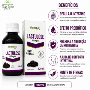 Lactulose 667mg Fonte de Fibras Intestino