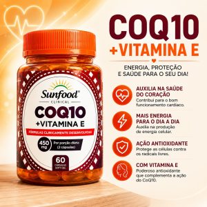 Coenzima Q10 + Vitamina E 450mg 60 cáps. Softgel