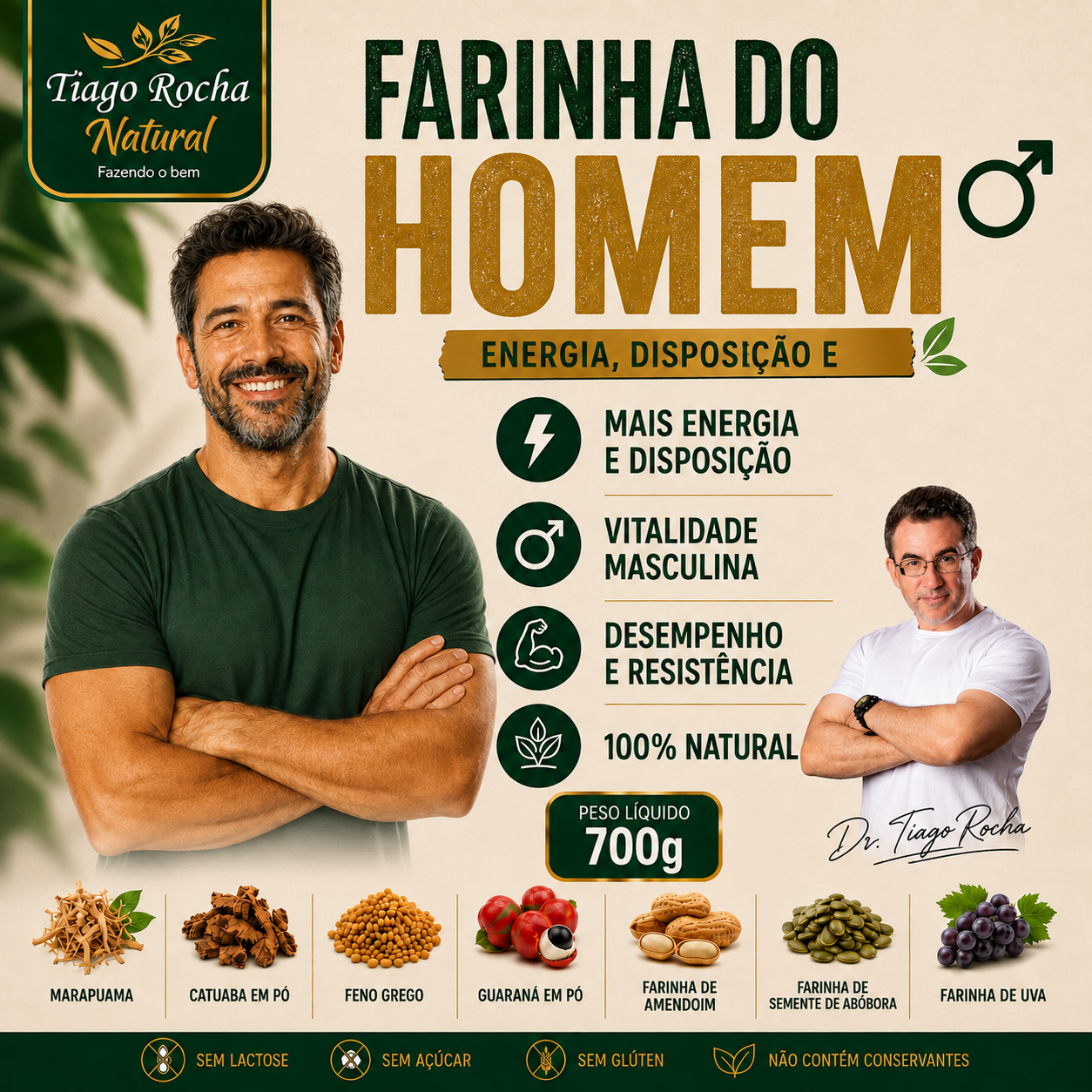 Farinha do Homem Tiago Rocha 700g