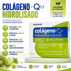 Colágeno Hidrolisado Verisol 150g com 30 saches - Sabor Uva Verde