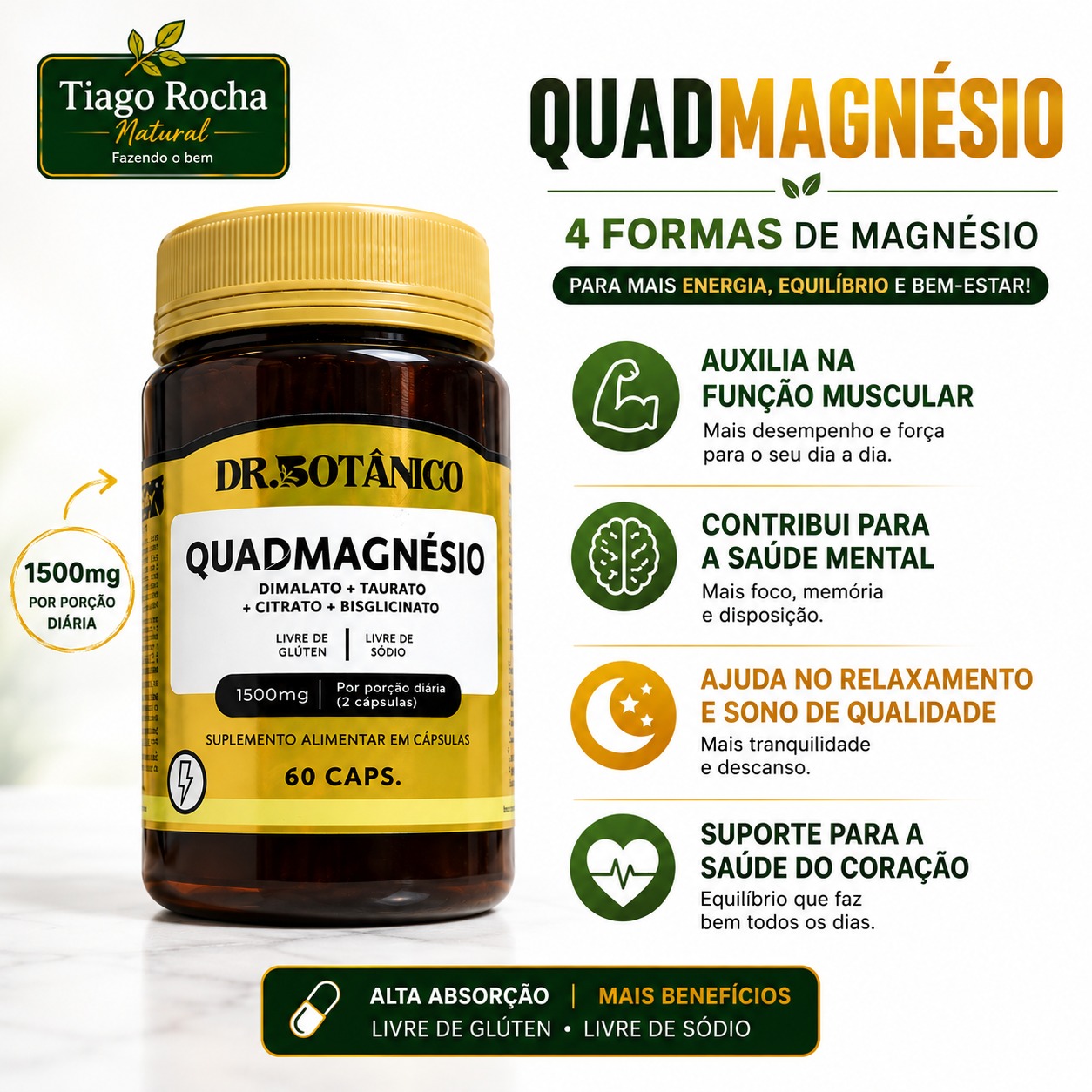 Quadmagnésio 60 Cápsulas 1500mg