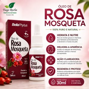 Óleo de Rosa Mosqueta gotas Prensado a Frio 100% puro 30ml