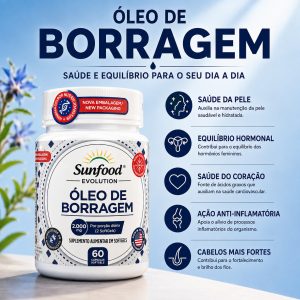 Óleo de Borragem 2.000 mg 60 Softgels