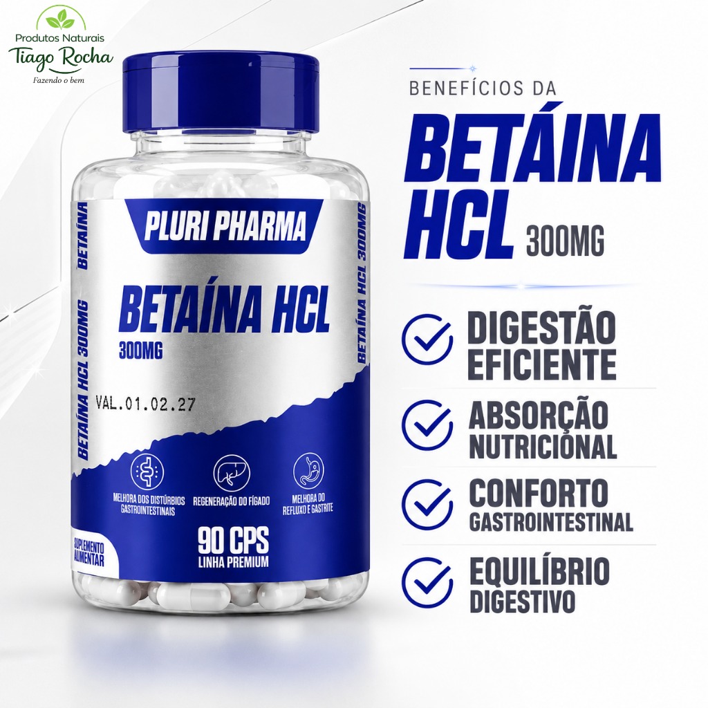 Cloridrato Betaina Hcl 300mg 90 Cápsulas