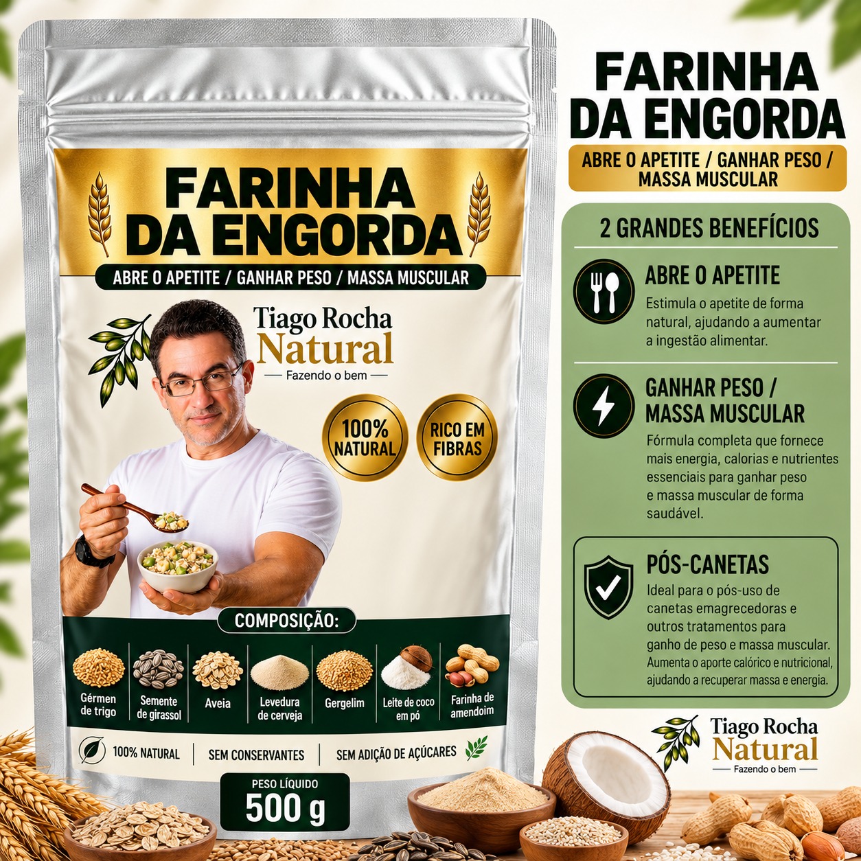 Farinha da Engorda Tiago Rocha 500g