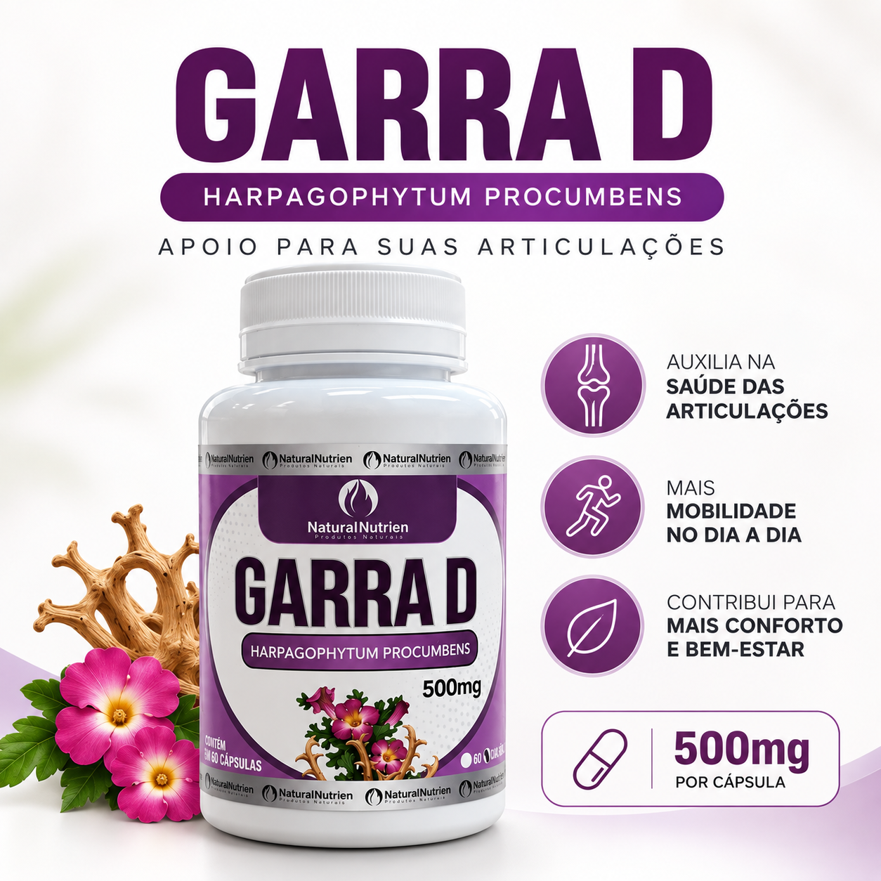 Garra do Diabo 500mg 100 cáps.