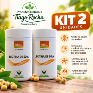 Kit 2 Unidades Lecitina de Soja 1000mg 60 cáps.