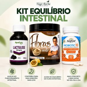 Kit Equilíbrio Intestinal Fibras Probiótico Lactulose