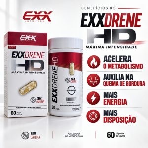 EXXDRENE HD Acelerador Metabolismo Sem Cafeína 60 cáps
