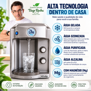 Aparelho Correção de Água Tiago Rocha Ozônio + água gelada ozonio, magnésio e alcalina