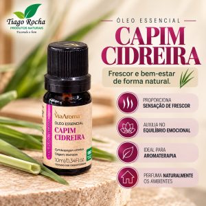 Óleo Essencial de Capim-Cidreira – Relaxamento, Equilíbrio Emocional e Bem-Estar 10ml