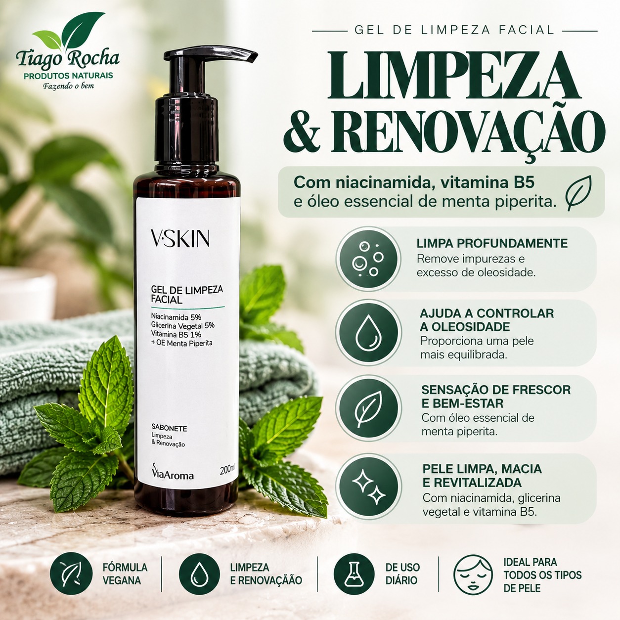 Gel de Limpeza Facial – Limpeza & Renovação 200ml