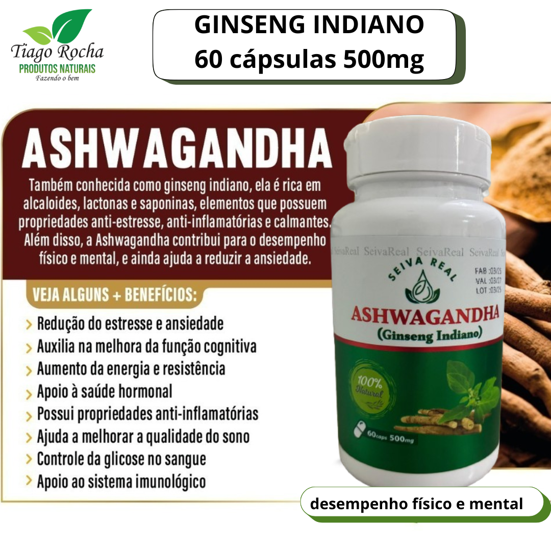 Ginseng Indiano desempenho físico e mental ASH