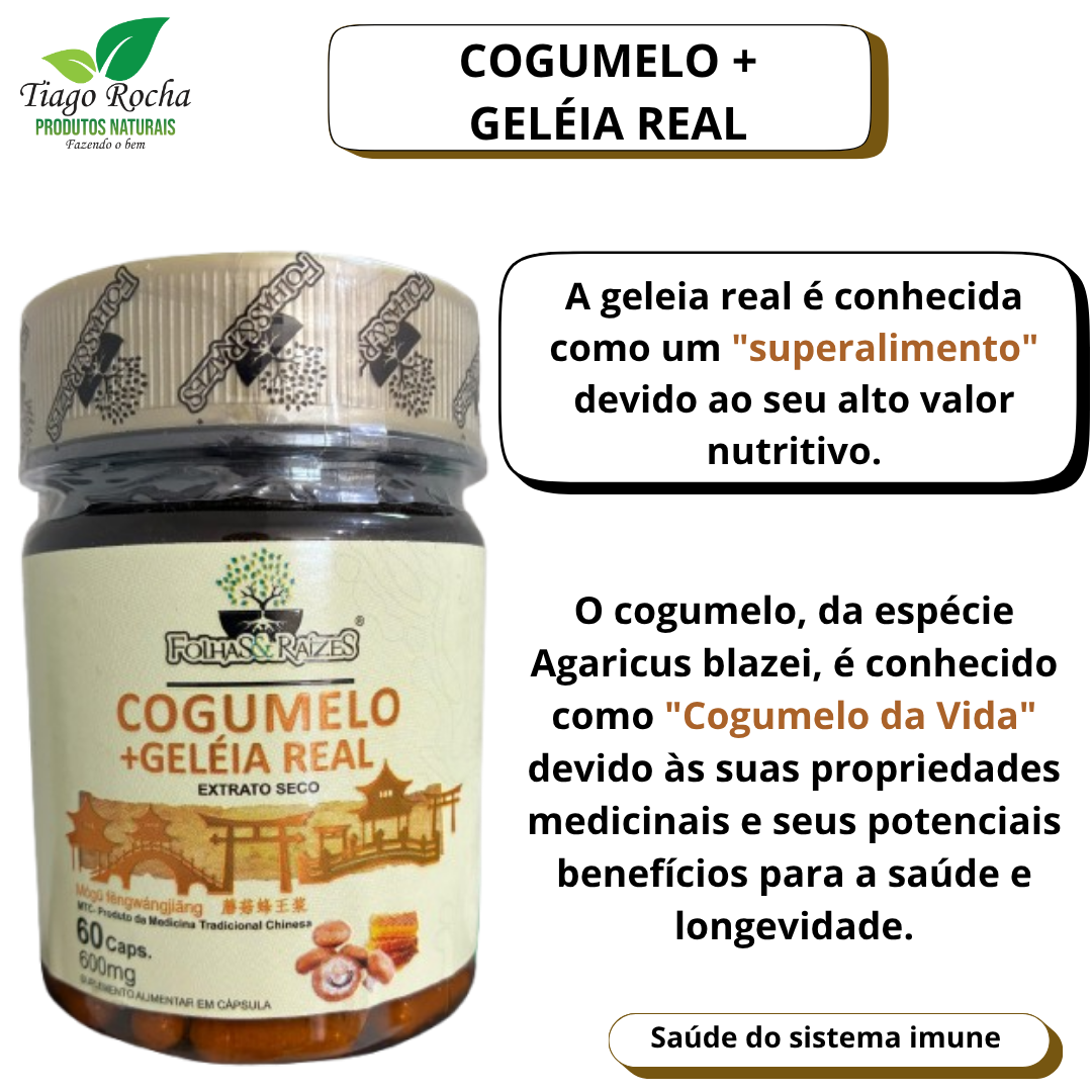 Poderoso Cogumelo com geléia real 600mg