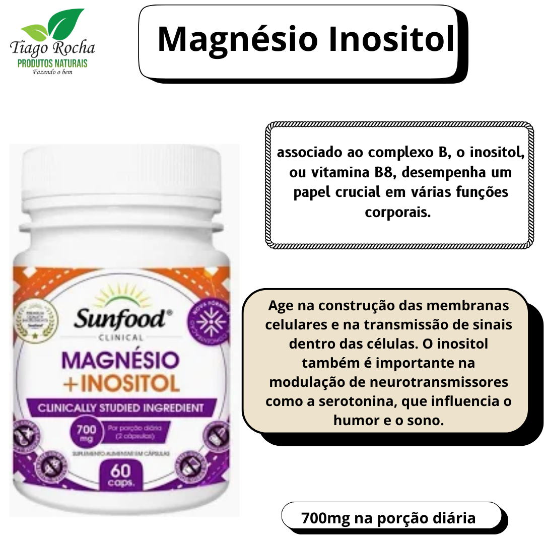 Magnésio Inositol 700mg ansiedade estresse
