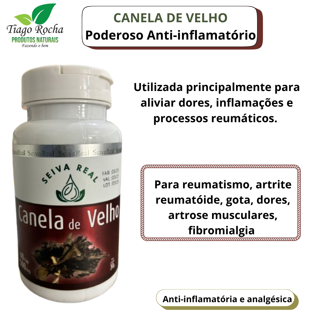 Anti inflamatório natural Canela de Velho 60 cápsulas