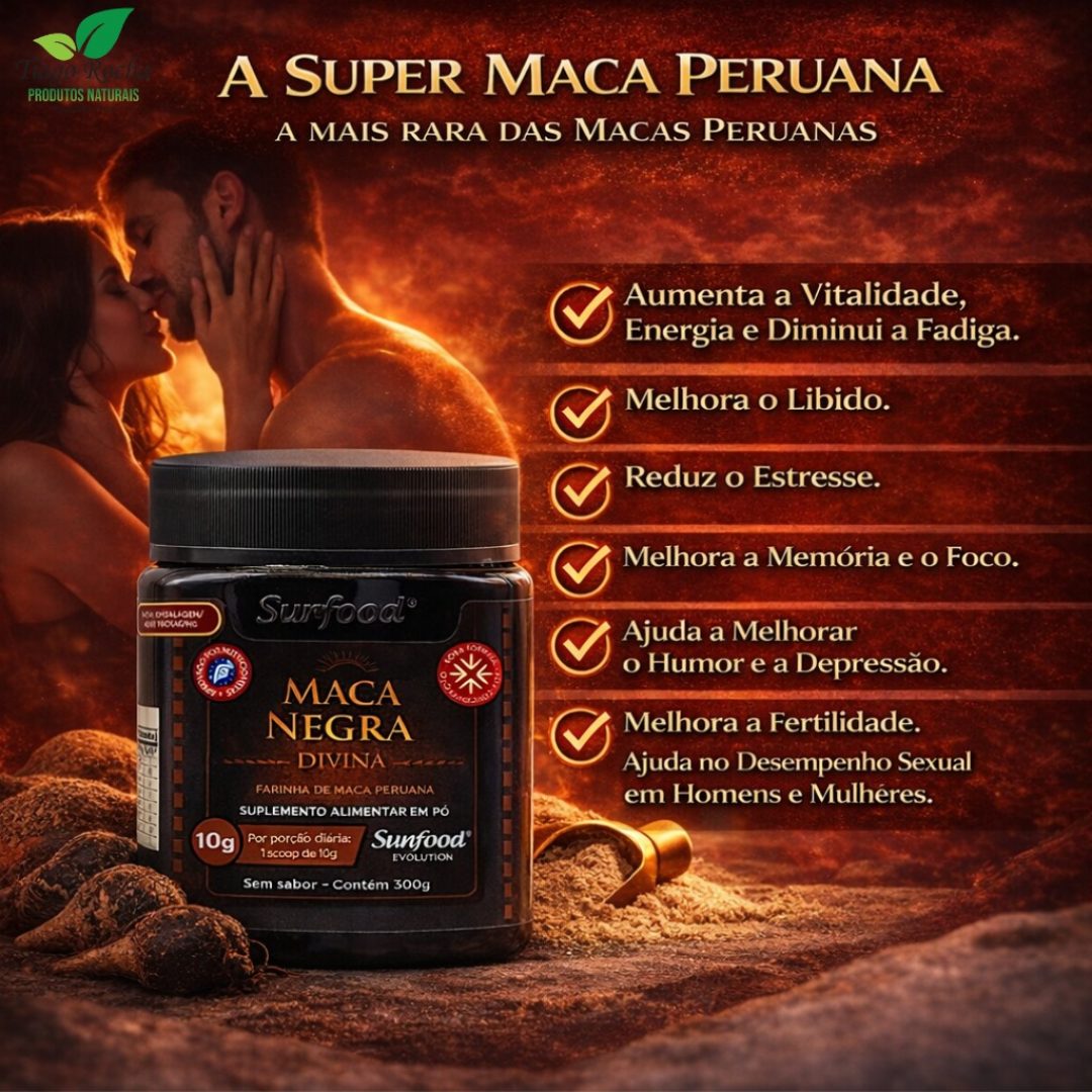 Rara Potente Maca Negra em pó 300g