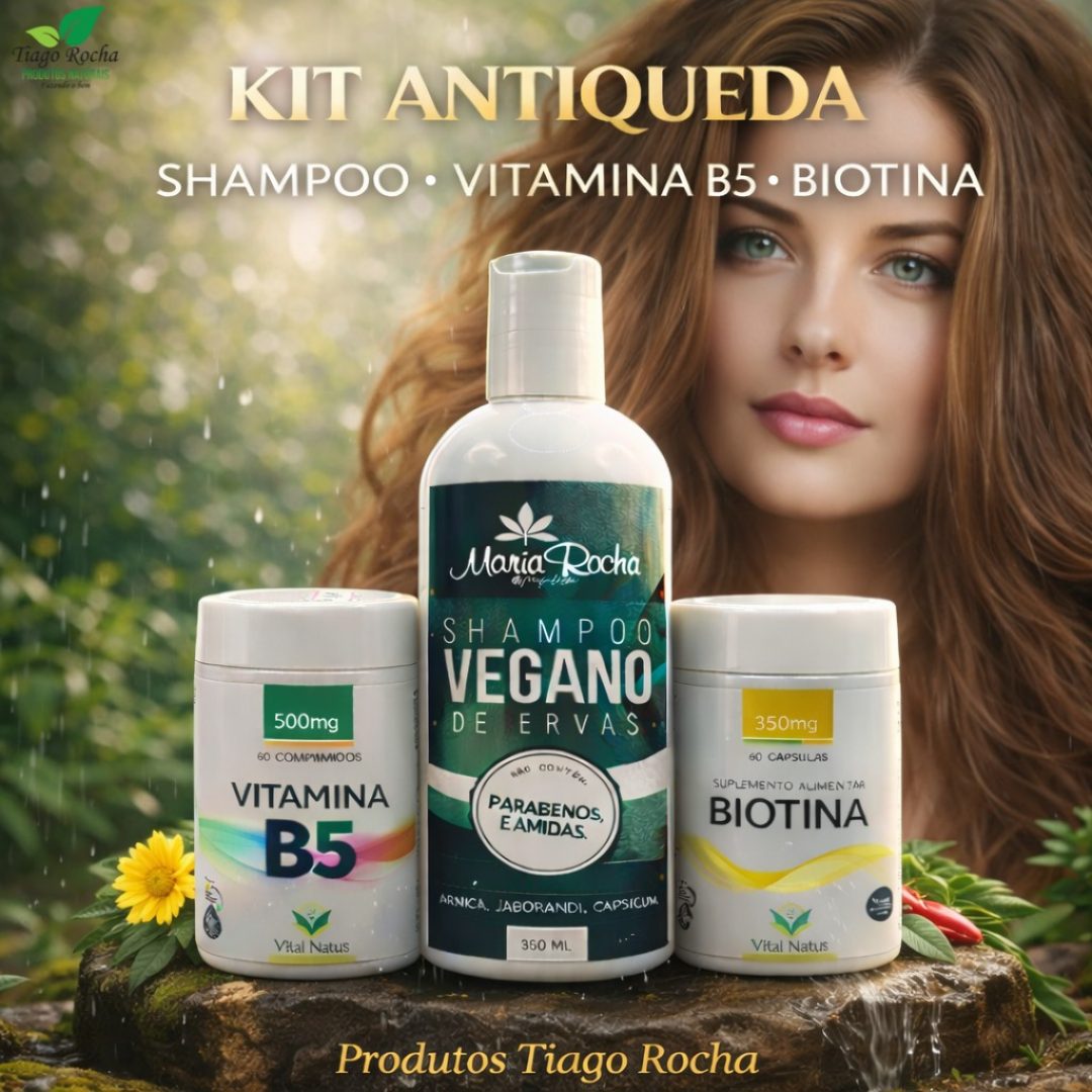 Kit3 Beleza anti queda Shampoo B5 e B7