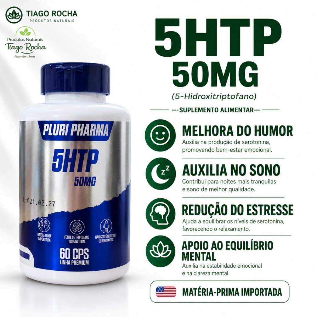 5HTP 50mg Hidroxitriptofano 60 Caps