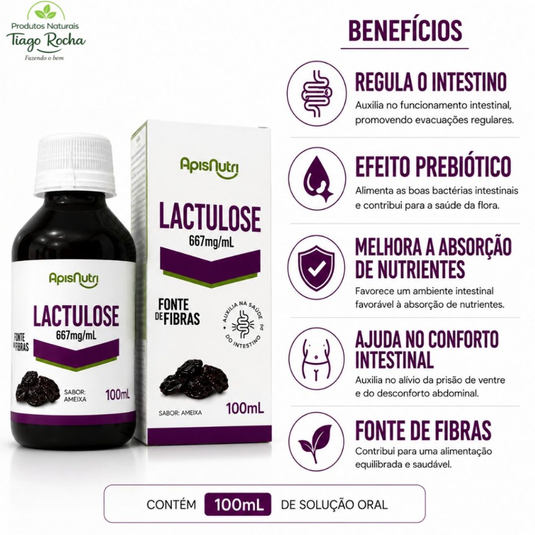 Lactulose 667mg Fonte de Fibras Intestino