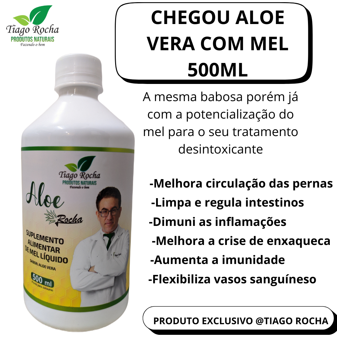 Suco Gel da Babosa Aloe Vera com MEL Tiago Rocha 500ml